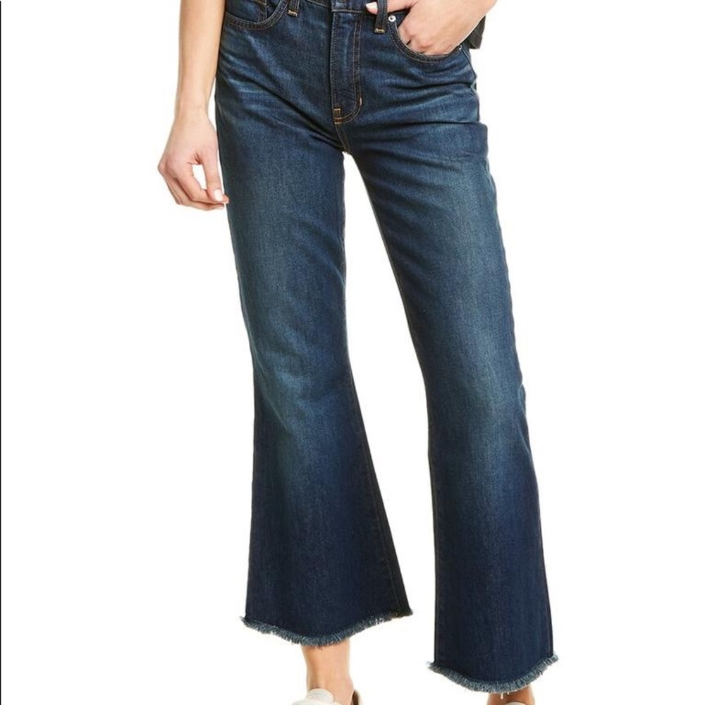 LMT: Veronica Beard Sandi Lunar High-rise Cropped Flare Straight Leg Jeans